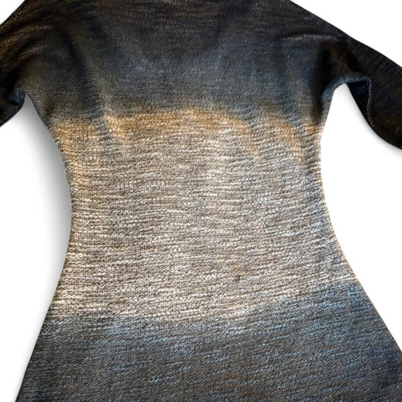 Dark Blue Ombre Long Sleeve Knit Blouse - Picture 6 of 8